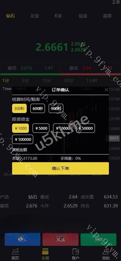 新的版本微交易系统/贵金属微盘交易平台/前端uinapp